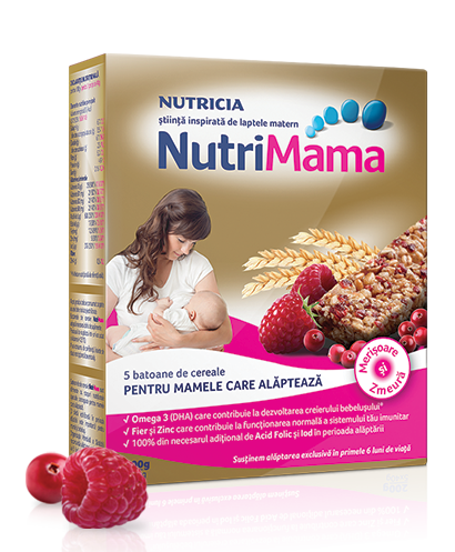 batoane NutriMama cu cereale si zmeura pentru mame care alapteaza