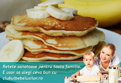 Pancakes cu tapioca si banana pentru copii