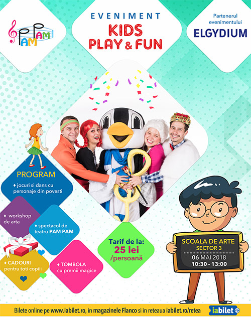 Teatru muzical cu trupa PAM PAM, jocuri si concursuri interactive, workshop-uri pentru copii