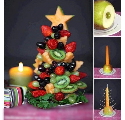 Cum sa faci un brad festiv din fructe?