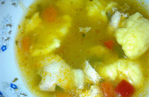 Supa de pui cu galuste de gris de la 10-12 luni
